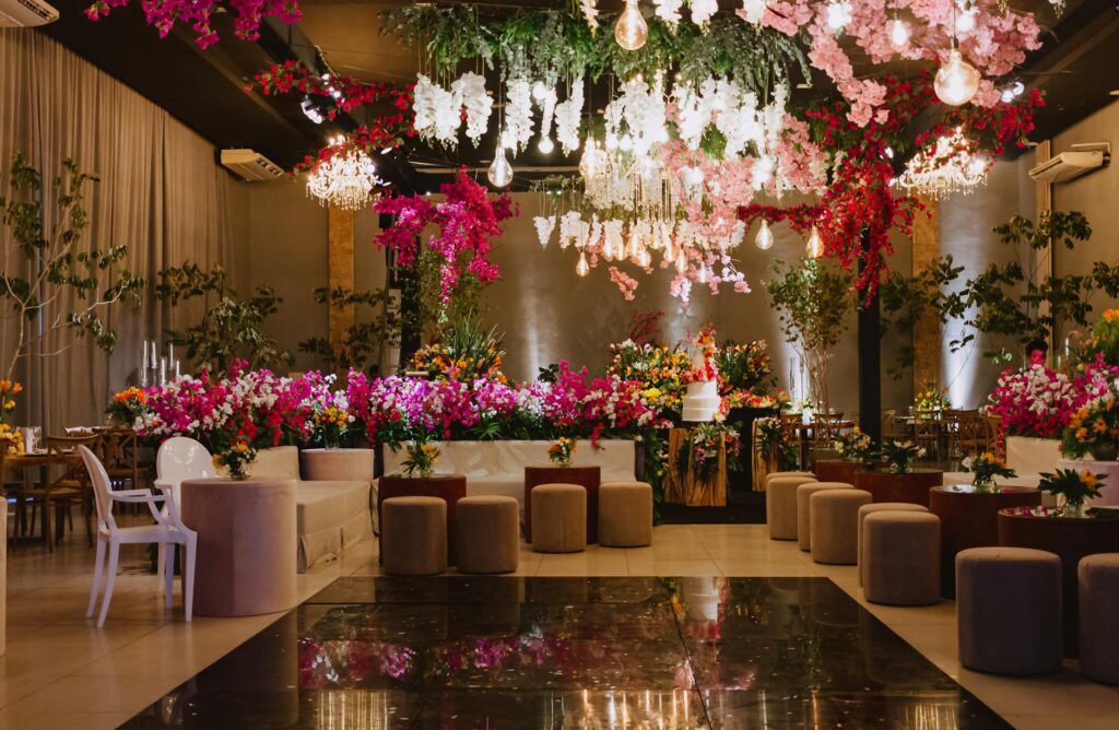 A beautifully decorated casino wedding venue with vibrant colors and elegant lighting. — casino wedding coordination ser…