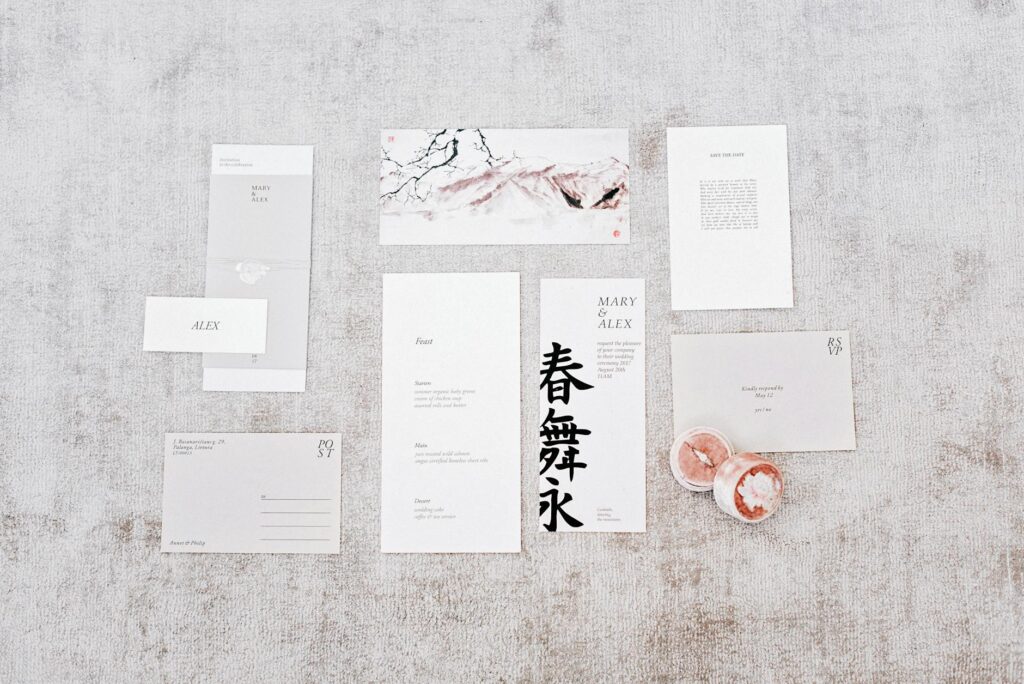 A close-up of RSVP cards alongside a beach-themed wedding invitation — beach wedding invitation Las Vegas