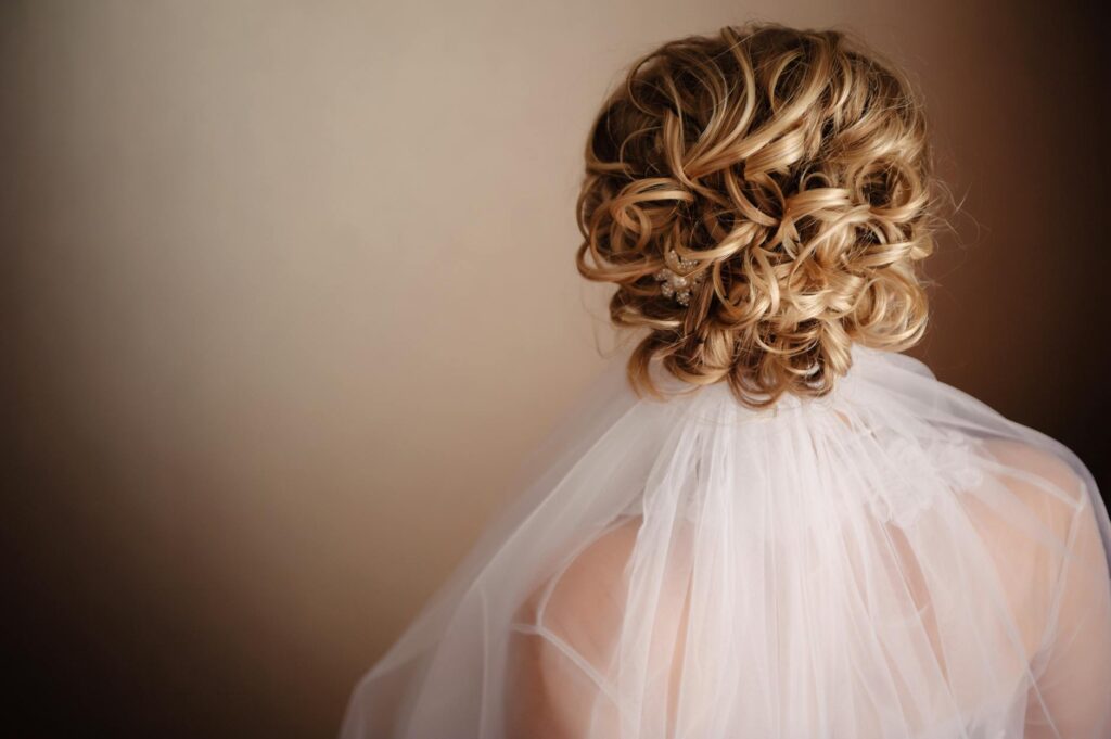 A collage of various wedding hairstyles that are budget-friendly. — affordable wedding hair makeup Las Vegas