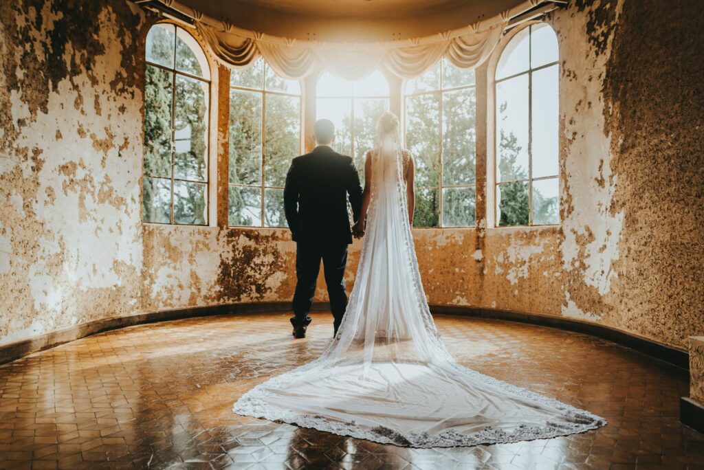 A couple happily enjoying their wedding day at a popular Las Vegas venue. — best time to get married Las Vegas