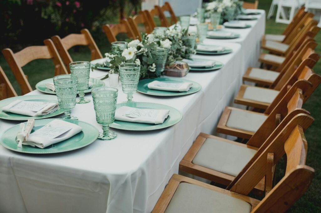 A table set up for a budget-friendly wedding reception in Las Vegas. — affordable wedding vendors Las Vegas