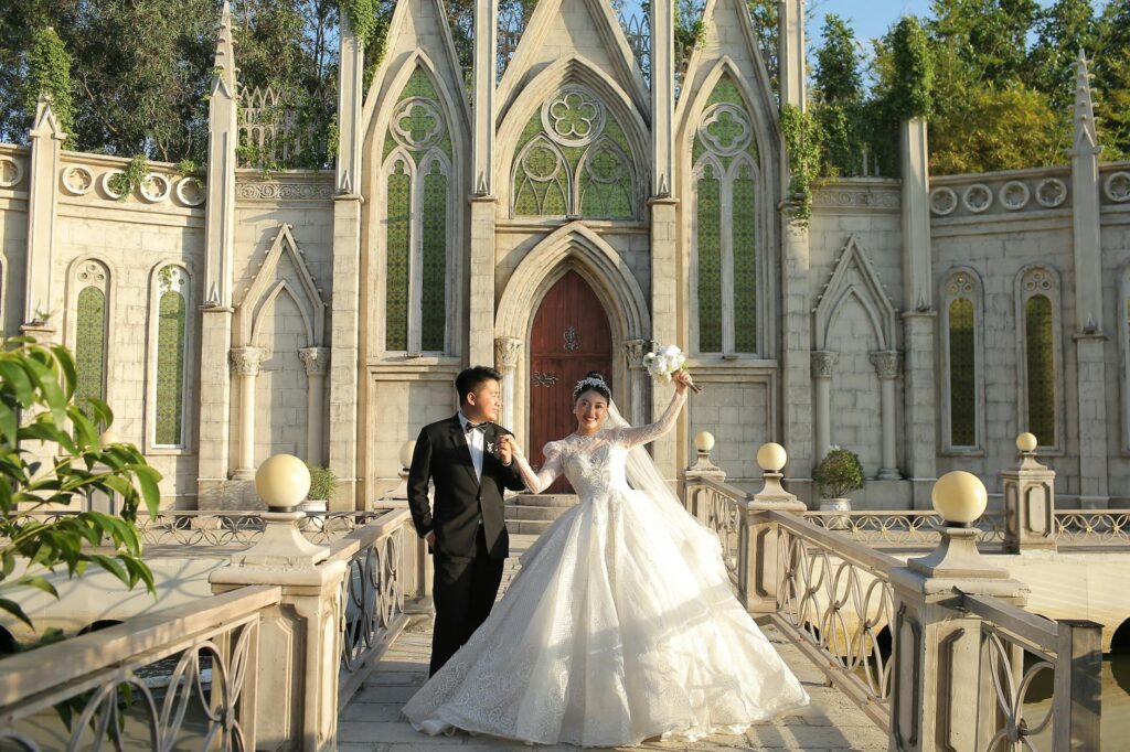 Couples exploring various wedding venues along the Las Vegas Strip — Las Vegas wedding planning checklist