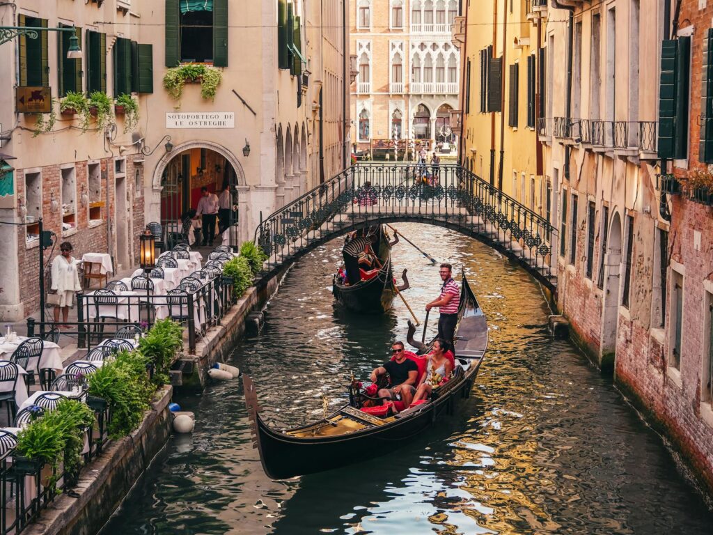 The romantic atmosphere of The Venetian Resort with a gondola ride. — beach wedding venues Las Vegas
