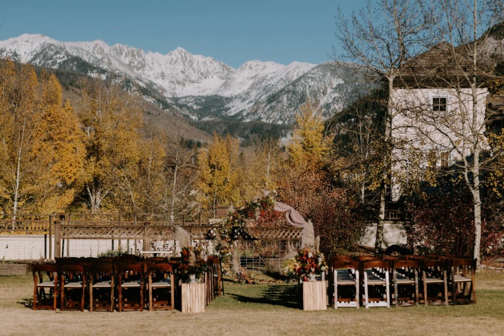 A beautifully decorated fall wedding venue featuring autumn colors. — best time to get married Las Vegas