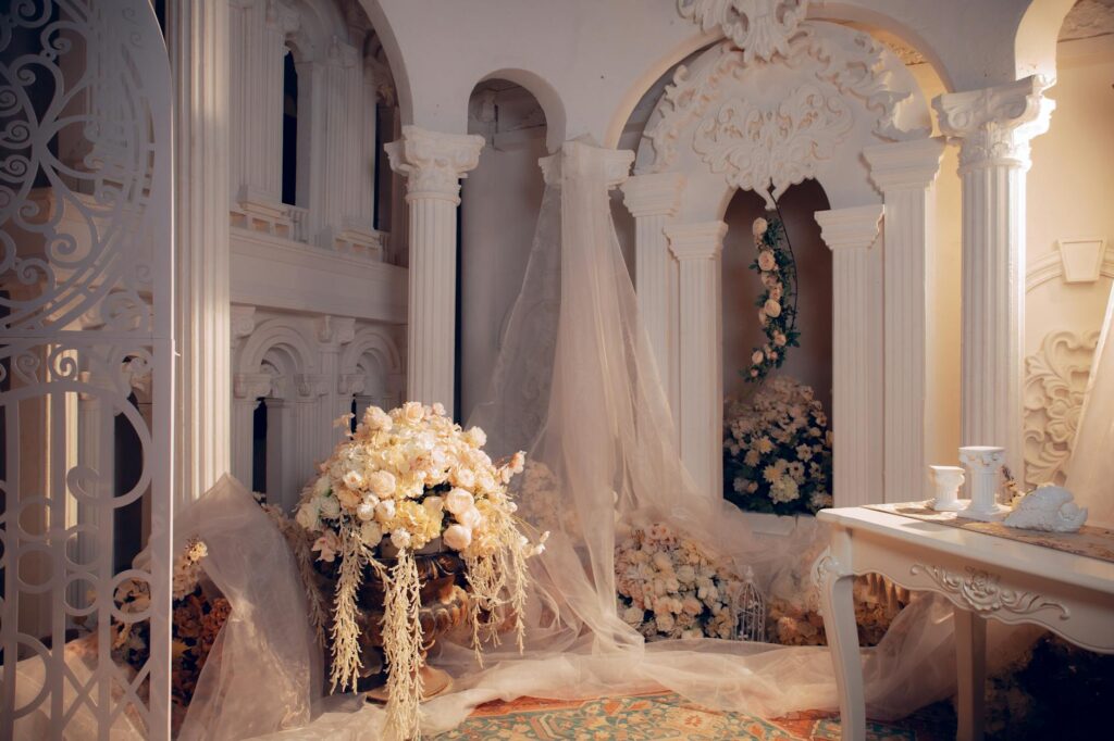 A beautifully decorated vintage wedding venue in Las Vegas, showcasing elegant decor and vintage elements. — themed wedd…