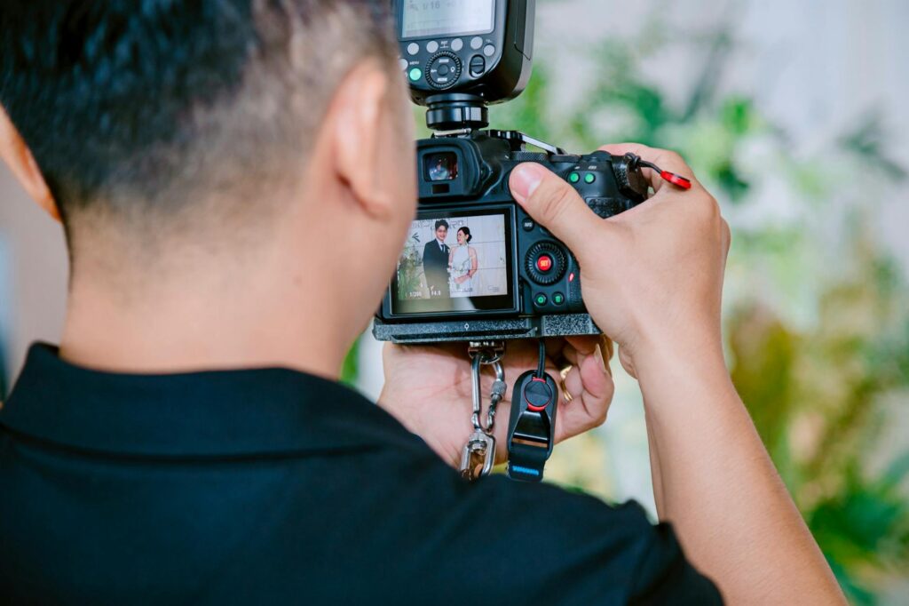 A behind-the-scenes image of a wedding photographer at work during a Las Vegas wedding. — Las Vegas wedding photographers
