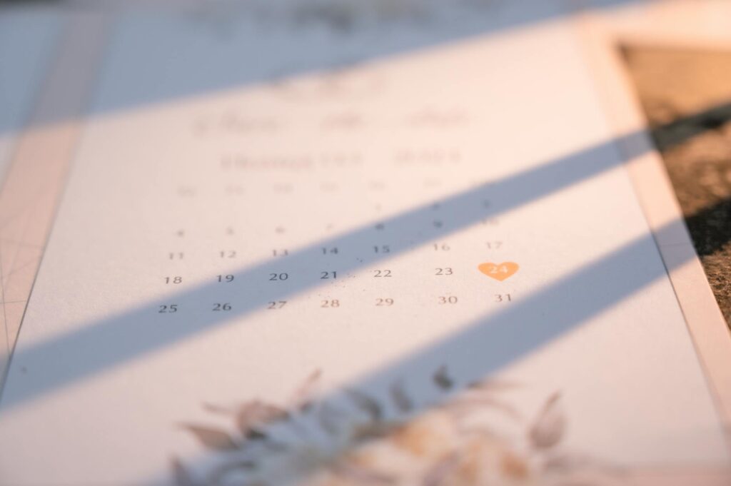 A calendar highlighting special Las Vegas events that may affect wedding planning — best time to get married Las Vegas