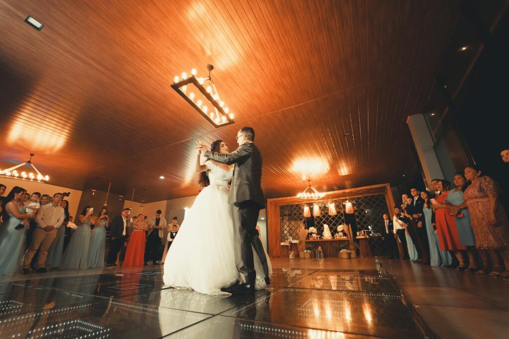 A happy couple during their first dance at a Las Vegas wedding reception. — Las Vegas wedding timeline