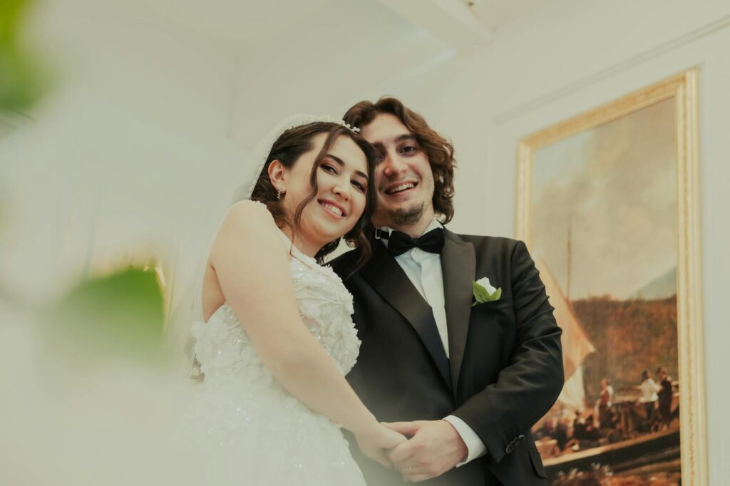 A happy couple on their wedding day, emphasizing the benefits of concierge services. — LV wedding concierge