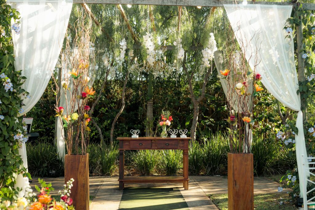 A picturesque garden wedding venue in Las Vegas, showcasing lush greenery and decorations. — Las Vegas wedding venues