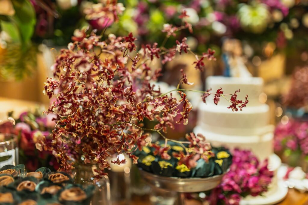 A selection of wedding flowers and decor options, highlighting wedding concierge benefits.
