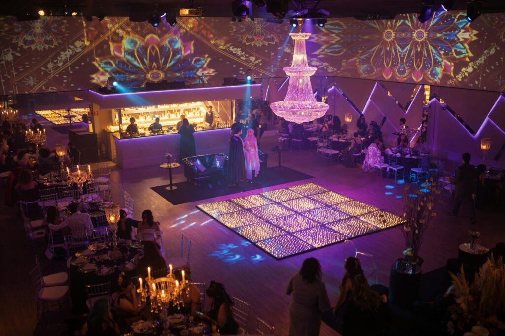 A themed wedding reception area in Las Vegas showcasing unique decor and interactive guest experiences. — personalize La…