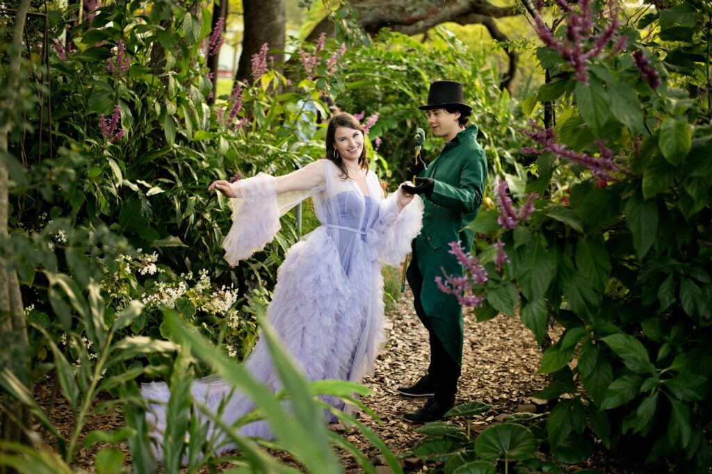 A whimsical fairytale wedding scene featuring themed decorations and costumes. — unique wedding themes Las Vegas