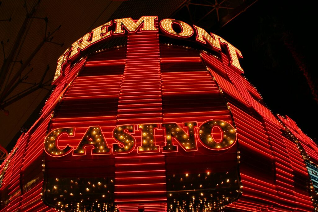 A winter wedding scene in Las Vegas, featuring holiday lights and decorations. — best time to get married Las Vegas