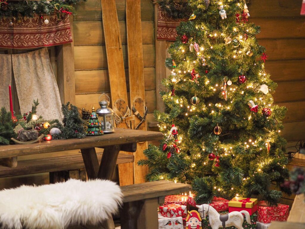 A winter wedding scene indoors, decorated with twinkling lights and cozy elements. — best time for Las Vegas wedding