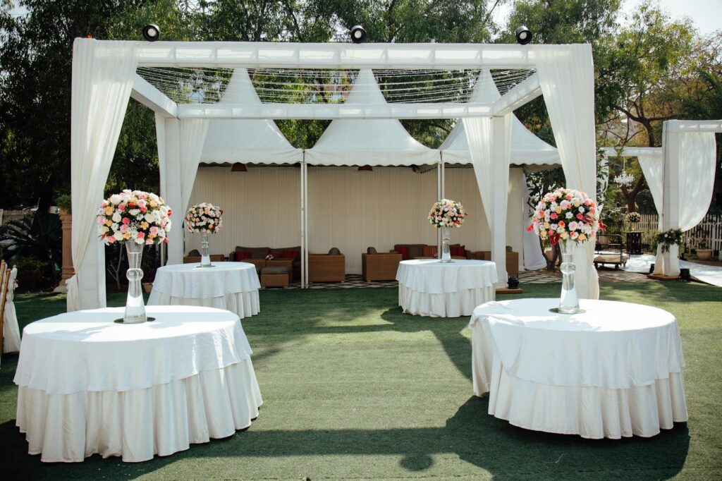 An intimate wedding setup with flowers and decor at a small venue. — Las Vegas elopement guide