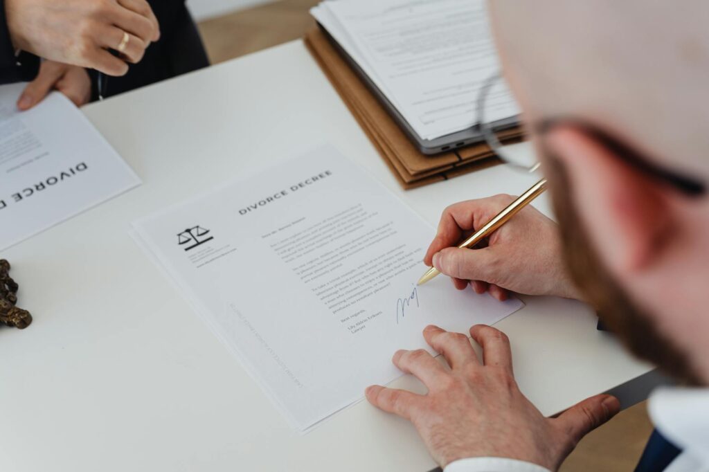 Close-up of wedding officiant paperwork and legal documents — Las Vegas wedding officiant