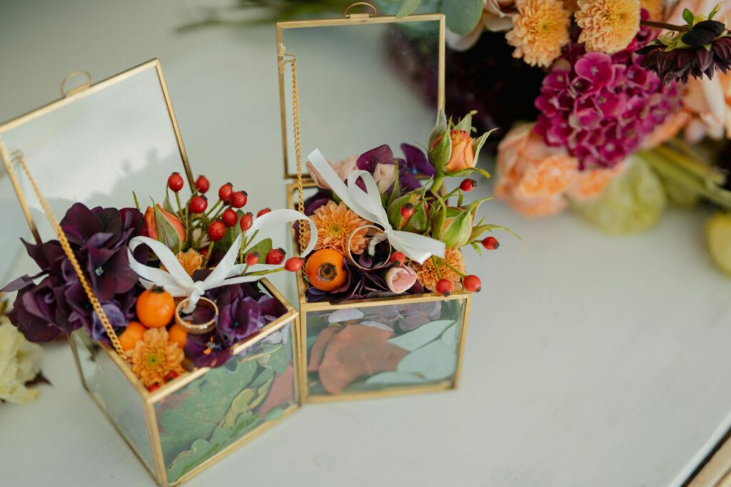 Colorful floral arrangements as part of affordable wedding decorations — DIY wedding decorations Las Vegas
