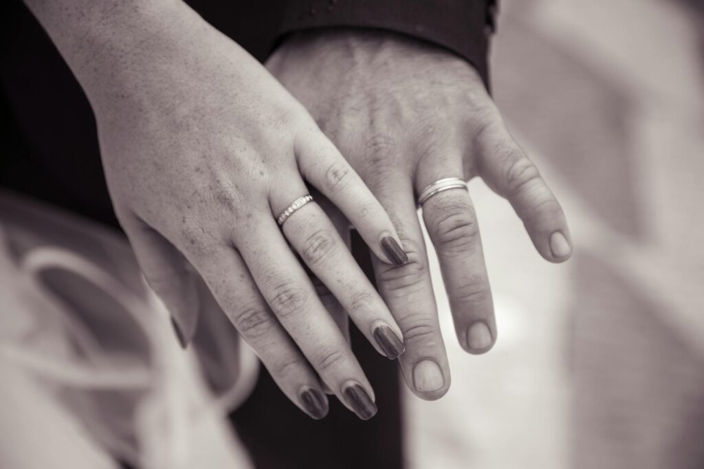 Couple exchanging vows in front of a Las Vegas chapel. — Las Vegas elopement guide