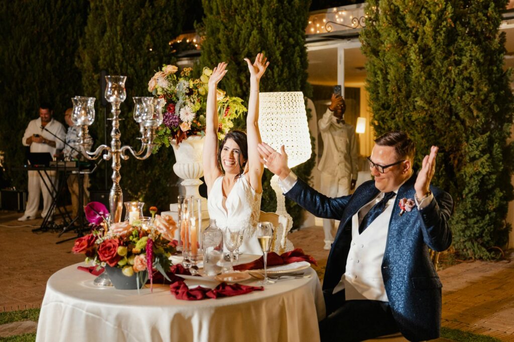 a candid moment captured during a wedding reception with the best wedding photographers Las Vegas