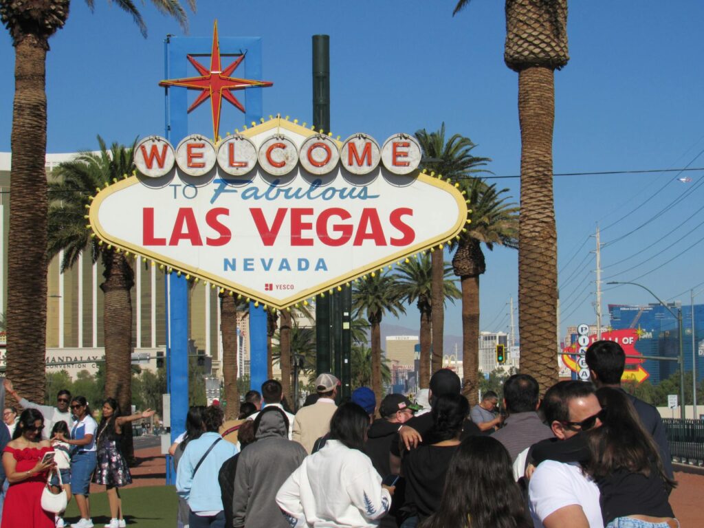 a couple posing in front of the iconic Las Vegas Strip — best wedding photographers Las Vegas