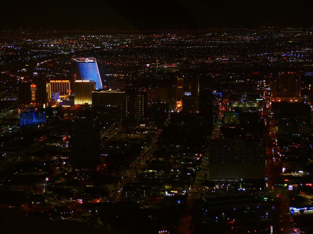 A breathtaking view of Las Vegas at night, perfect for a romantic elopement. — Las Vegas elopement guide