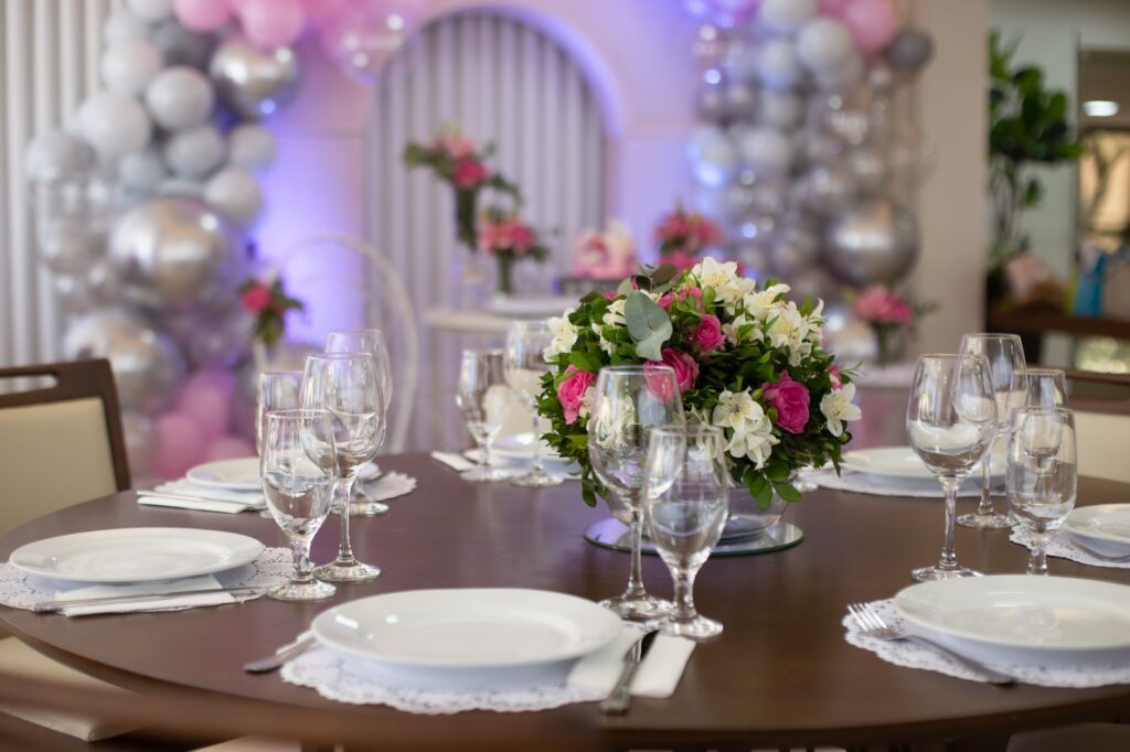 A celebratory dinner setup for an elopement reception in Las Vegas. — Las Vegas elopement planning