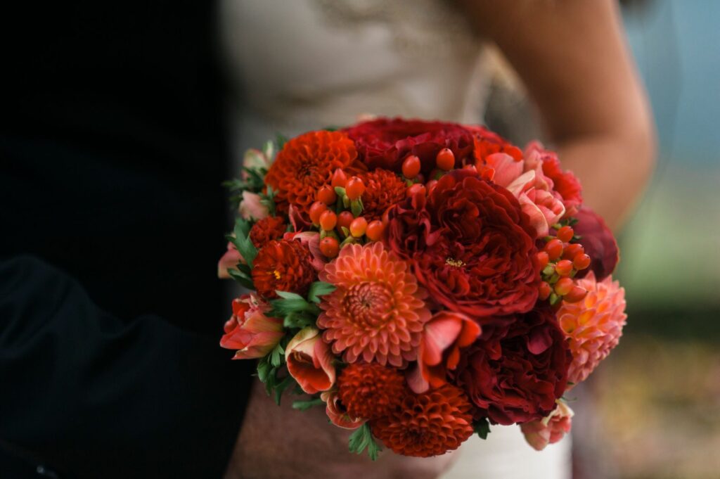 A close-up of a wedding bouquet featuring vibrant flowers. — Las Vegas wedding planning checklist