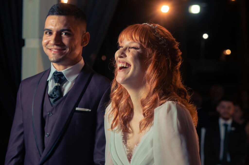A close-up of a wedding couple laughing together, highlighting the joy of their special day. — Las Vegas wedding photogr…
