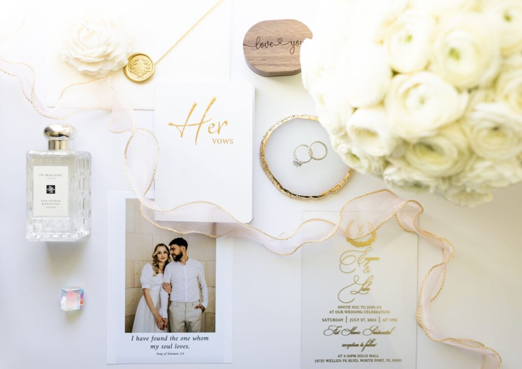 A close-up of wedding invitations created by a planner — best wedding planners Las Vegas