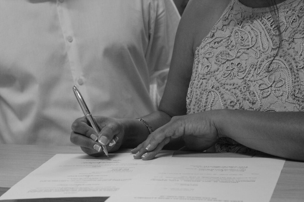 A close-up of wedding officiant paperwork and legal documents. — Las Vegas wedding officiants