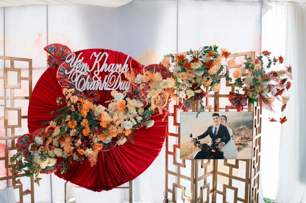 A creative wedding photo featuring themed decorations, capturing the couple's unique personalities. — wedding photograph…