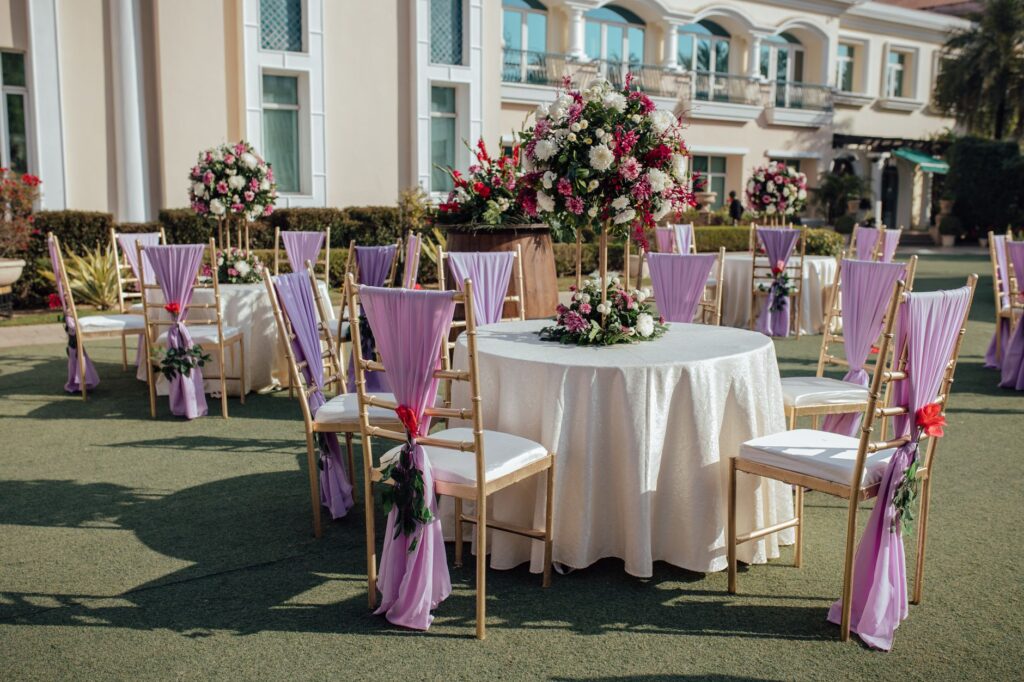 A decorated reception area showcasing affordable wedding themes. — affordable wedding venues Las Vegas