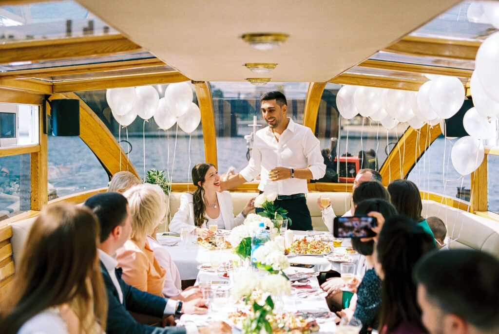 A lively brunch setting with guests enjoying a farewell meal after the wedding. — las vegas wedding weekend itinerary