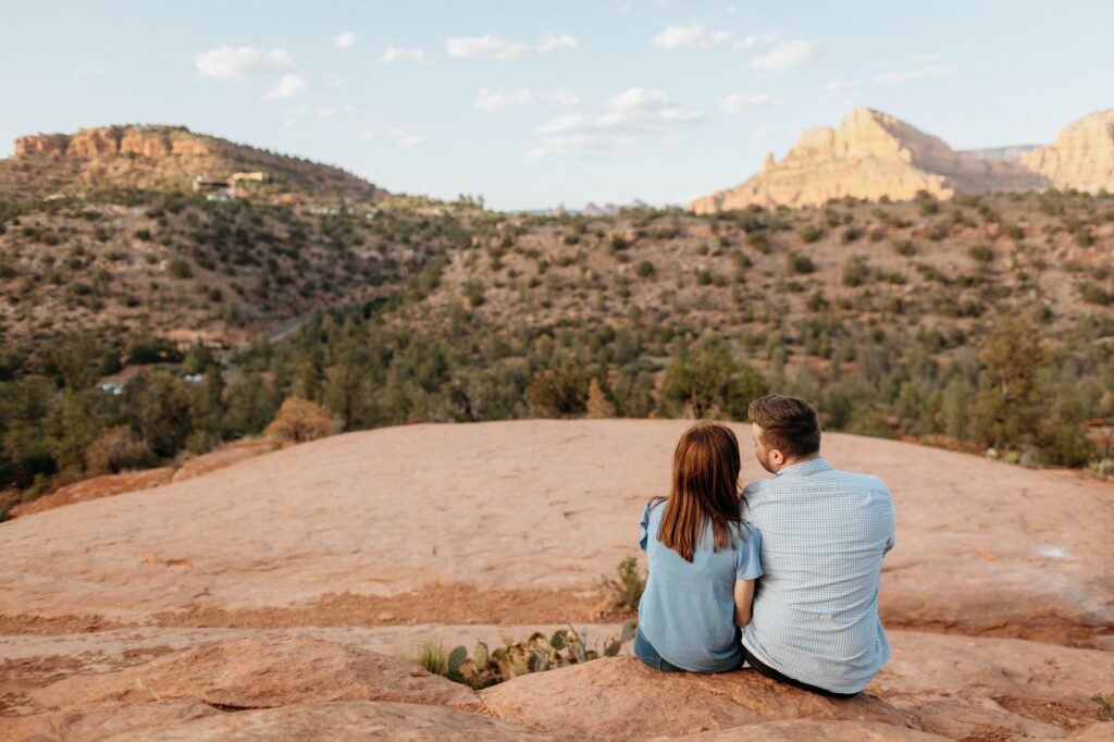 A picturesque outdoor wedding at Red Rock Canyon, with scenic mountain views. — Las Vegas wedding venues