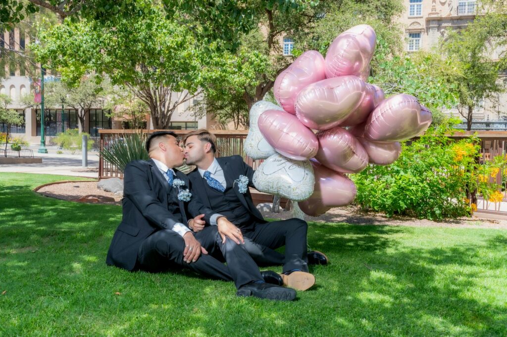 A picturesque outdoor wedding in a public park in Las Vegas. — save money Las Vegas wedding
