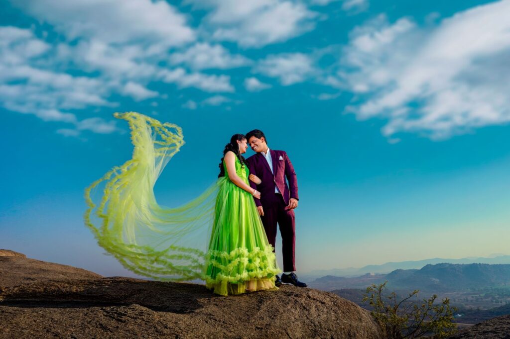 A scenic Las Vegas backdrop with a couple posing for their wedding photo. — best wedding vendors Las Vegas