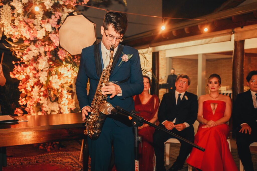 A small wedding reception with local musicians performing. — budget wedding ideas Las Vegas