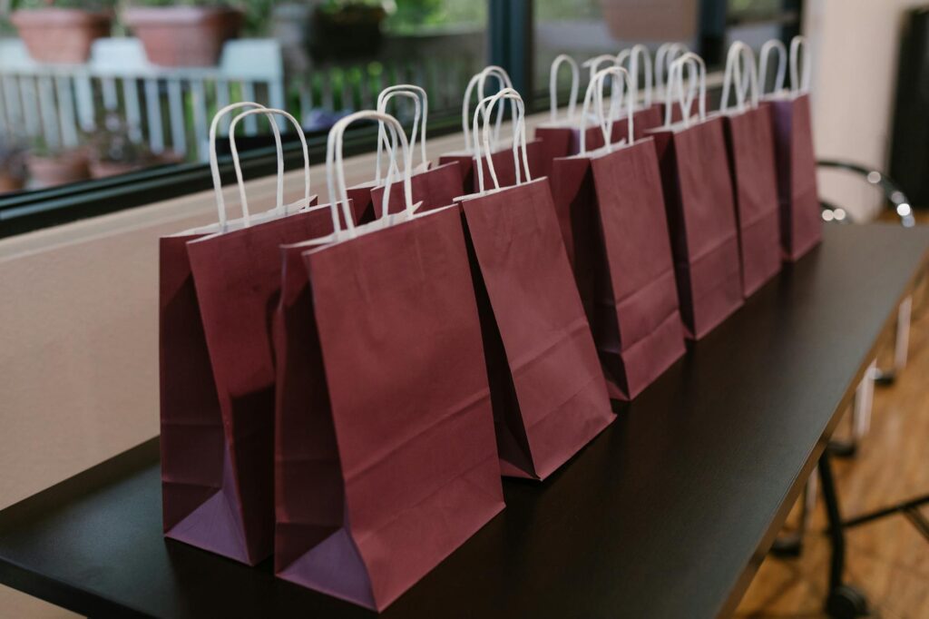 A table showcasing a variety of wedding package brochures. — Las Vegas wedding packages