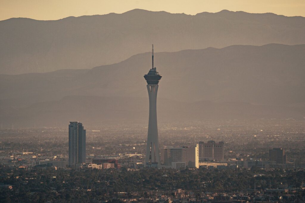 An adventurous outdoor activity like zip-lining over the Las Vegas skyline. — las vegas bachelor party guide
