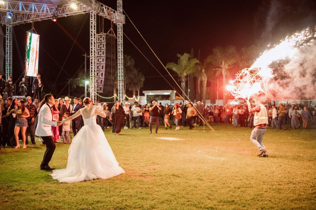 An aerial performer entertaining guests during a wedding ceremony. — unique wedding activities Las Vegas