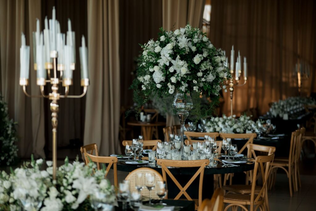 An elegant reception arrangement prepared by a Las Vegas wedding planner. — best wedding planners Las Vegas