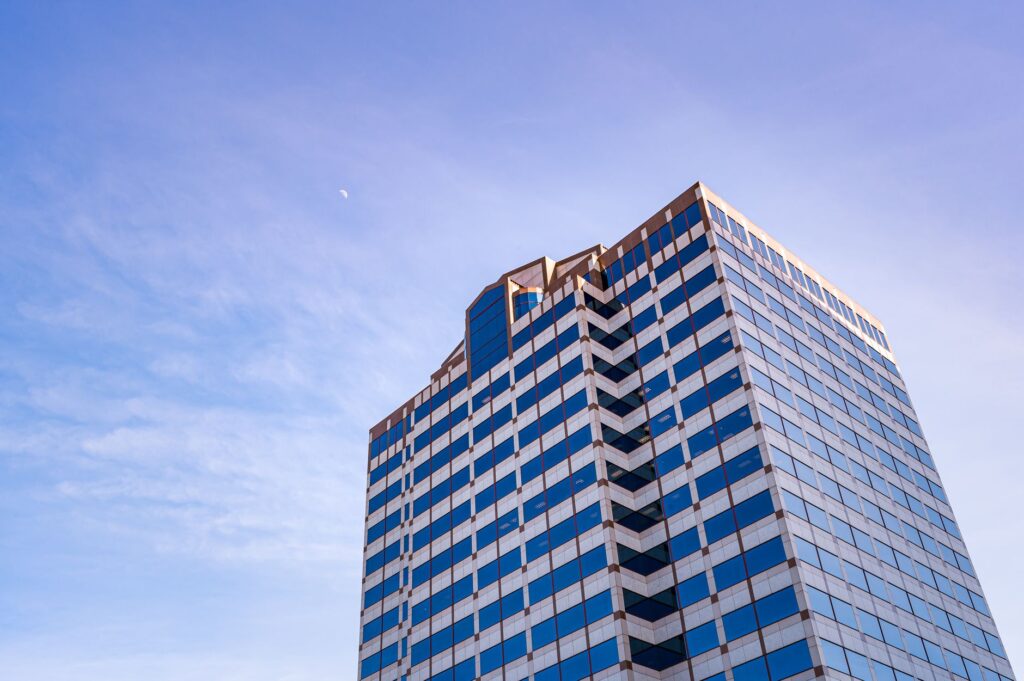 An image of the Clark County Marriage License Bureau building where couples can apply. — Las Vegas marriage license