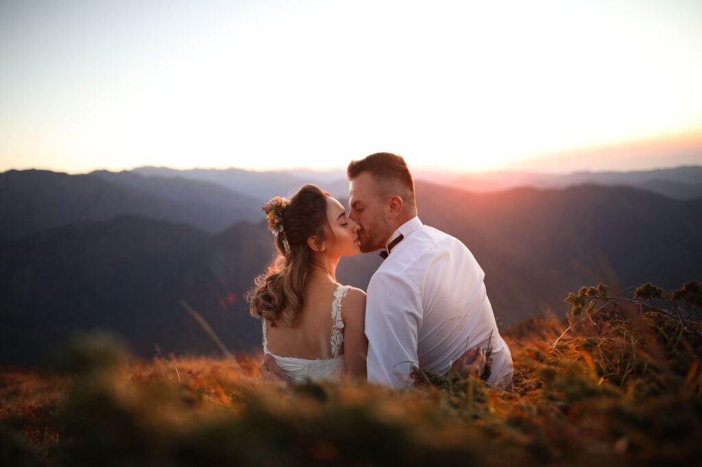 An intimate wedding moment captured during golden hour. — Las Vegas wedding photographers