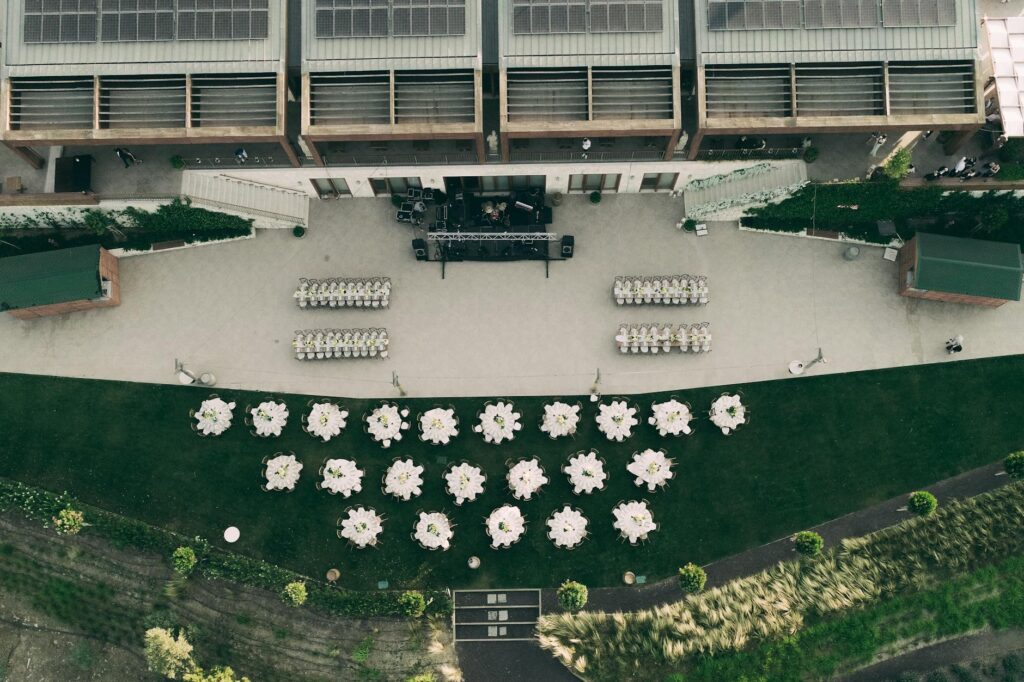 An overview of a stunning Las Vegas wedding venue setup, illustrating key questions for wedding concierge.