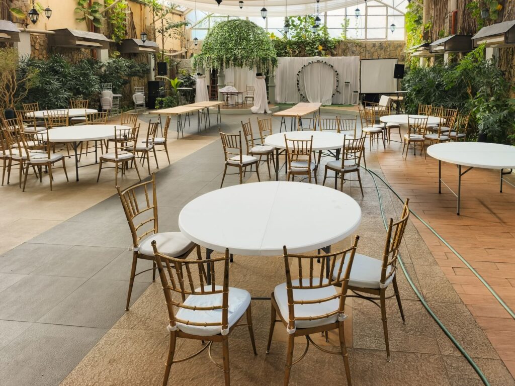 Intimate outdoor wedding setup in a Vegas garden — destination weddings Las Vegas