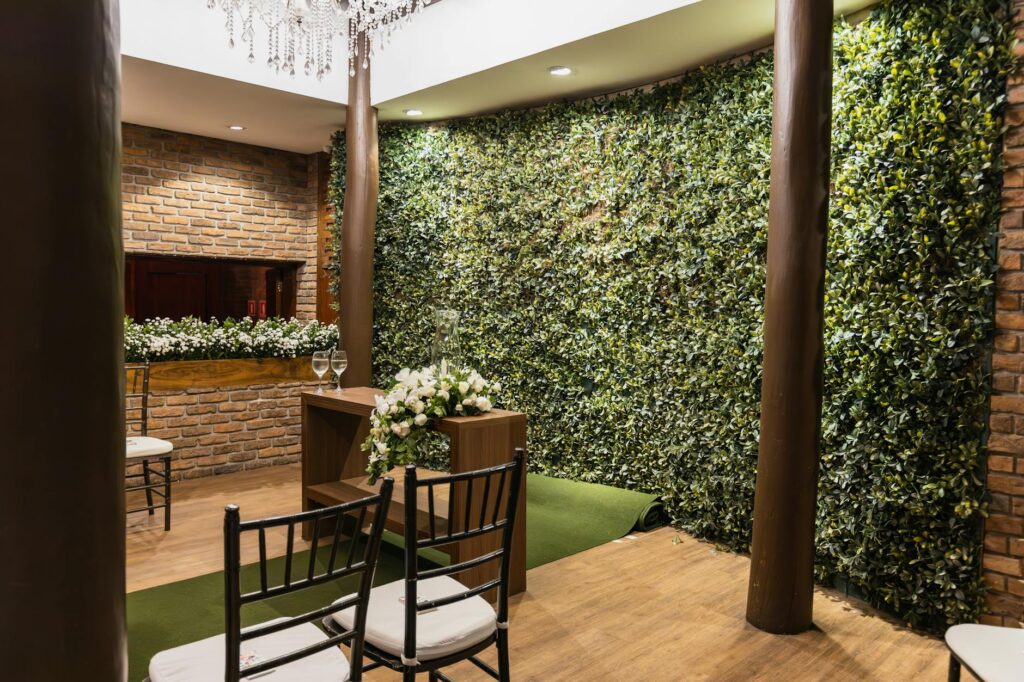 Intimate setup at The Little Church of the West with floral arrangements. — unique wedding venues Las Vegas