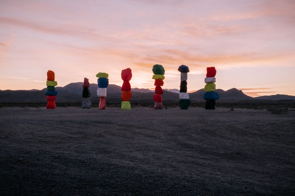 A beautiful outdoor Las Vegas ceremony setup during sunset. — Las Vegas wedding planner