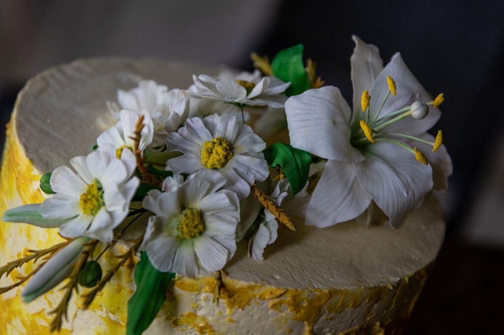 A close-up of a wedding cake designed by a local vendor, highlighting intricate details. — Las Vegas wedding concierge s…