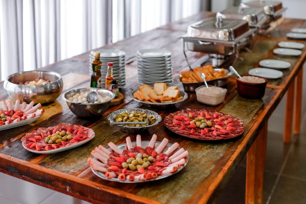 A delicious buffet spread at a Las Vegas wedding reception. — Las Vegas wedding budgeting tips